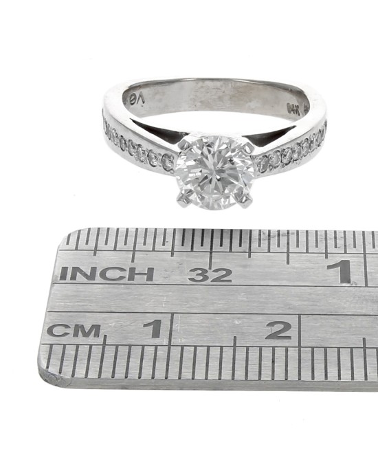 Cathedral Style Euro Shank Diamond Engagement Ring in White Gold